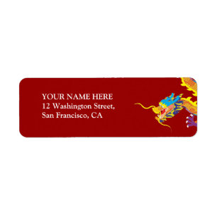 Lucky Chinese Dragon Return Address Label