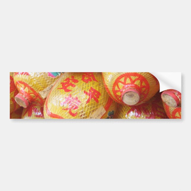 Lucky Chinese Paper Lanterns Bumper Sticker (Front)