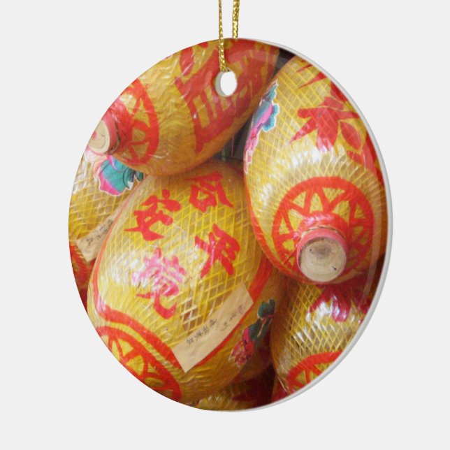 Lucky Chinese Paper Lanterns Ceramic Tree Decoration (Left)