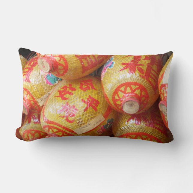 Lucky Chinese Paper Lanterns Lumbar Cushion (Front)