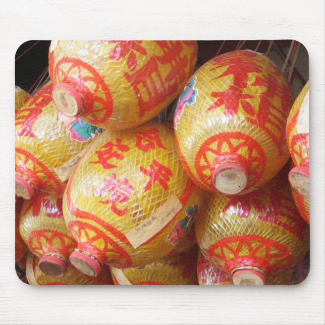 Lucky Chinese Paper Lanterns Mouse Pad (Front)