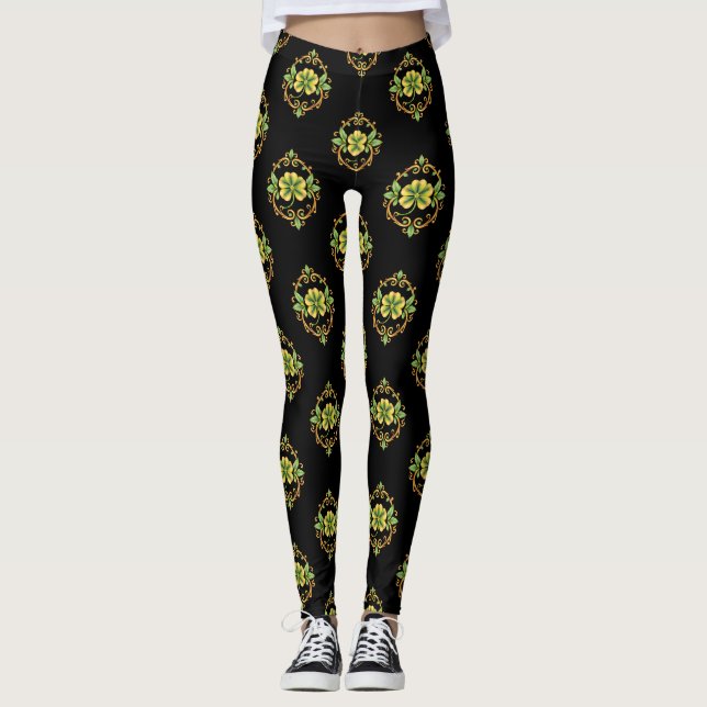 Lucky Clover 🍀 A Timeless Symbol of Good Fortune Leggings (Front)
