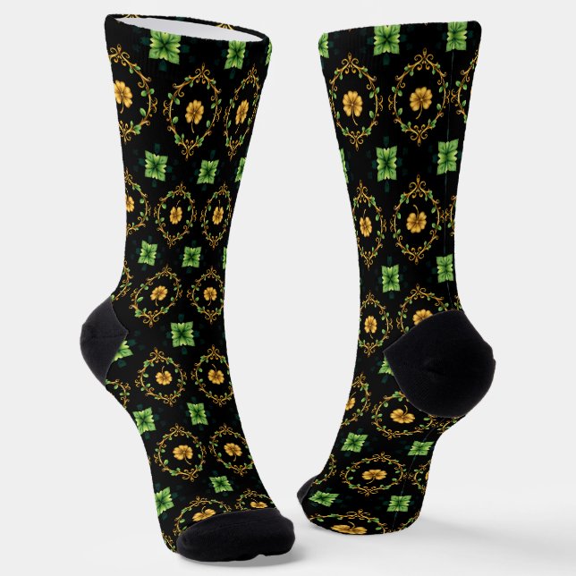 Lucky Clover 🍀 A Timeless Symbol of Good Fortune Socks (Angled)
