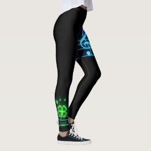 Lucky Clover and Music Notes Leggings