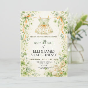 Lucky Clover Baby Shower Stationery Invitation