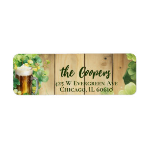 Lucky Clover   Beer   Return Address  Return Address Label