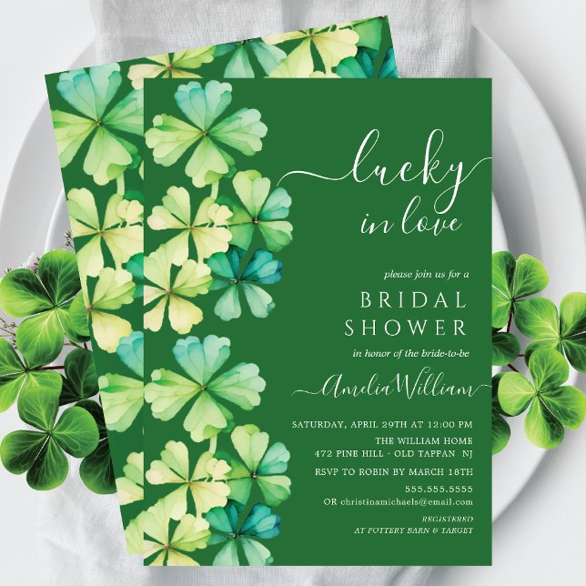 Lucky Clover Bridal Shower Invitation (Creator Uploaded)
