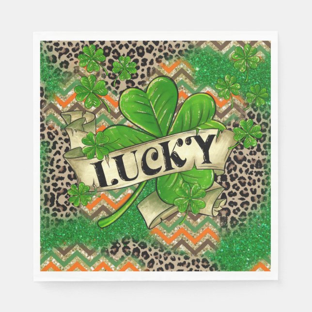 Lucky Clover Celebration Napkin (Front)