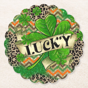 Lucky Clover Celebration Paper Coaster