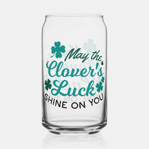 Lucky Clover Charm - May the Clover's Luck Shine Can Glass