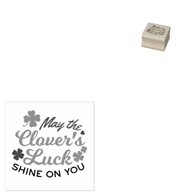 Lucky Clover Charm - May the Clover's Luck Shine Rubber Stamp (Stamped)