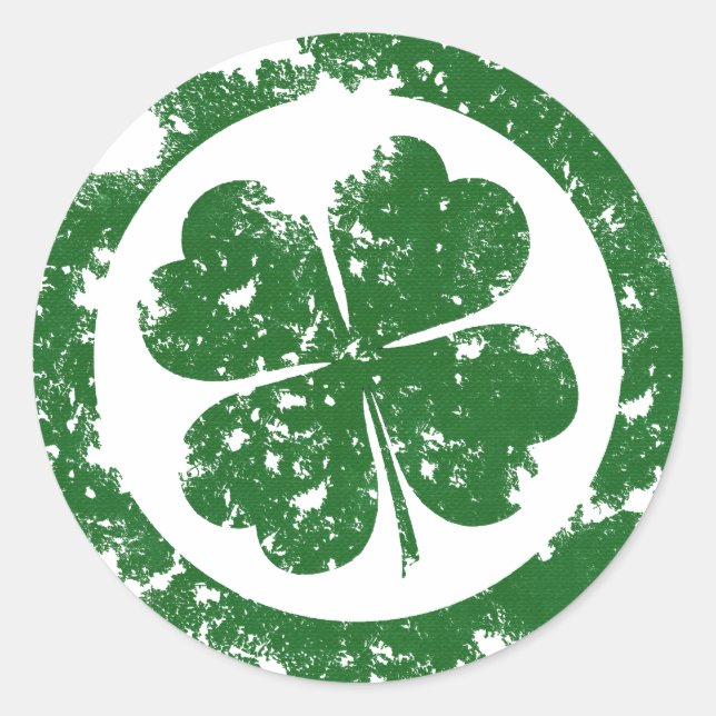 Lucky Clover Classic Round Sticker (Front)