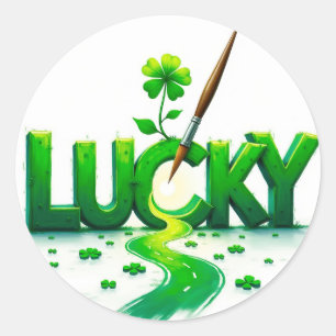 Lucky Clover Design for St. Patrick's Day Classic Round Sticker