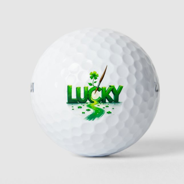 Lucky Clover Design for St. Patrick's Day Golf Balls (Front)