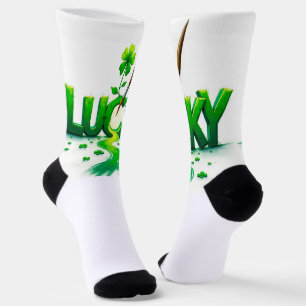Lucky Clover Design for St. Patrick's Day Socks