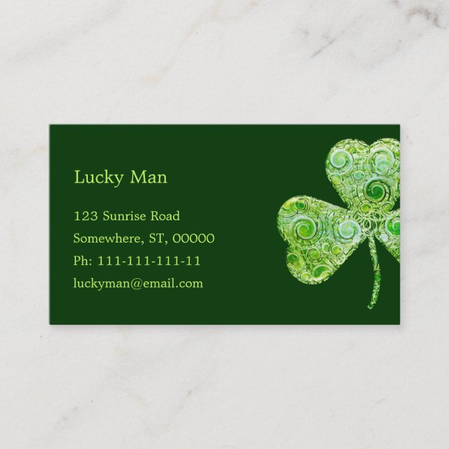 Lucky Clover | Floral Business Card (Front)