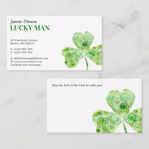 Lucky Clover   Floral Business Card
