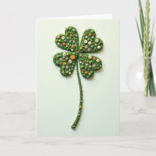 Lucky Clover Floral Pattern Card