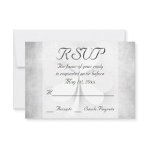 Lucky Clover Grey Green Orange Irish Wedding RSVP