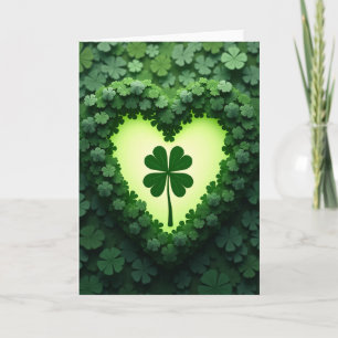 Lucky Clover Heart Green Card