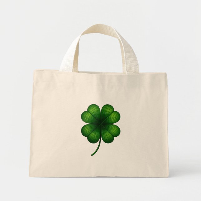 Lucky Clover Leaf St. Patrick’s Day Tote Bag (Front)