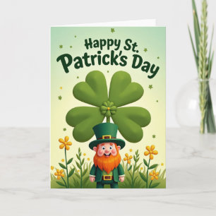 Lucky Clover Leprechaun Card