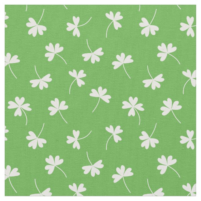 Lucky Clover on Green Fabric (Close Up)