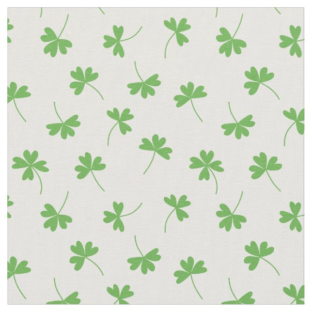 Lucky Clover on White Fabric (Close Up)