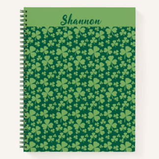 Lucky Clover Pattern Spiral Notebook