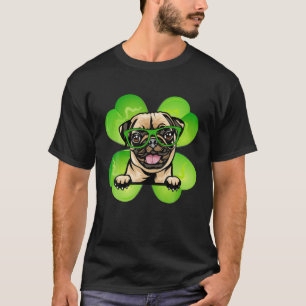 Lucky Clover Pug Funny St Patricks Day Costume T-Shirt