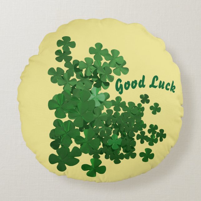 Lucky clover round cushion (Front)