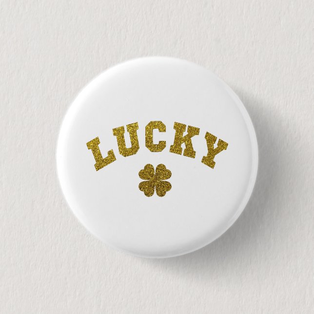 Lucky Clover Saint Patricks 3 Cm Round Badge (Front)