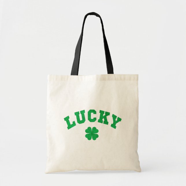 Lucky Clover Saint Patricks Day Both Side Print Tote Bag (Front)
