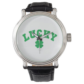 Lucky Clover Saint Patricks Day Both Side Print Watch