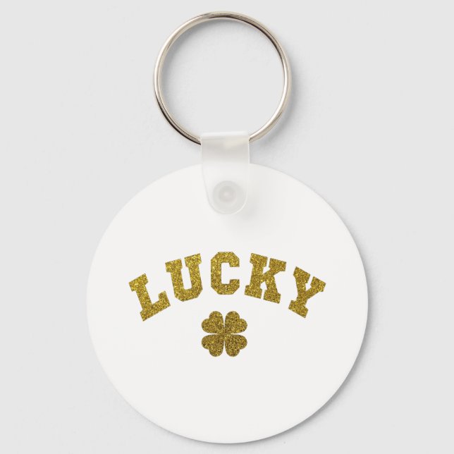 Lucky Clover Saint Patricks Key Ring (Front)