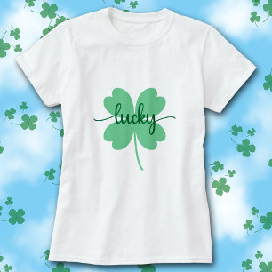 Lucky Clover Script St. Patrick’s Day Tee       