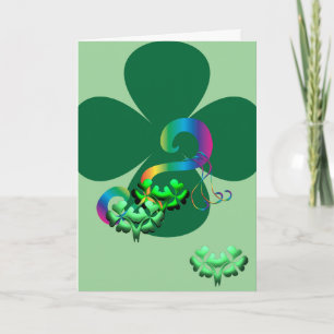 Lucky clover Shamrock irish St. Patrick's Day card
