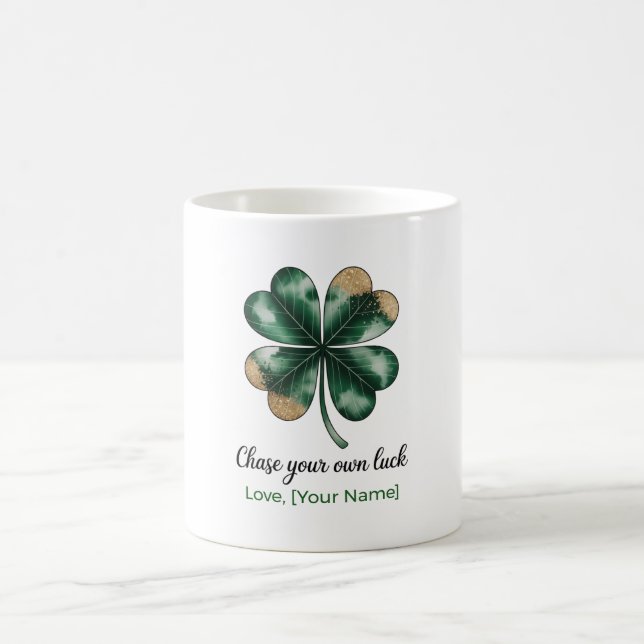 Lucky Clover Shirt Feeling Lucky  Coffee Mug (Center)
