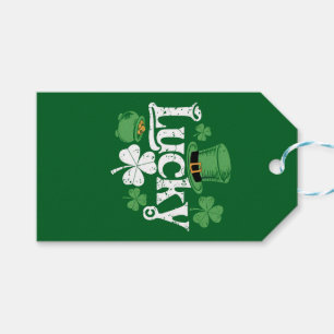 Lucky Clover St Patrick's Day Shamrock Vintage Gift Tags