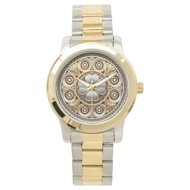 Lucky Clover Two-Tone Bracelet Watch (Front)
