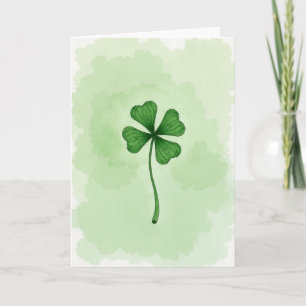 Lucky Clover Watercolor Look Card