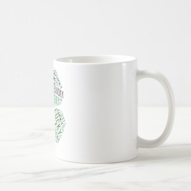 Lucky Clover Word Art Coffee Mug (Right)