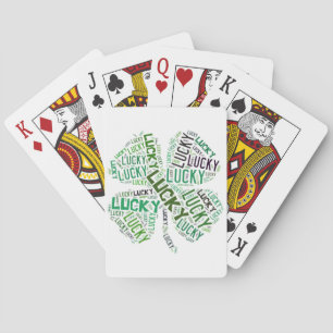 Lucky Clover Word Art Playing Cards