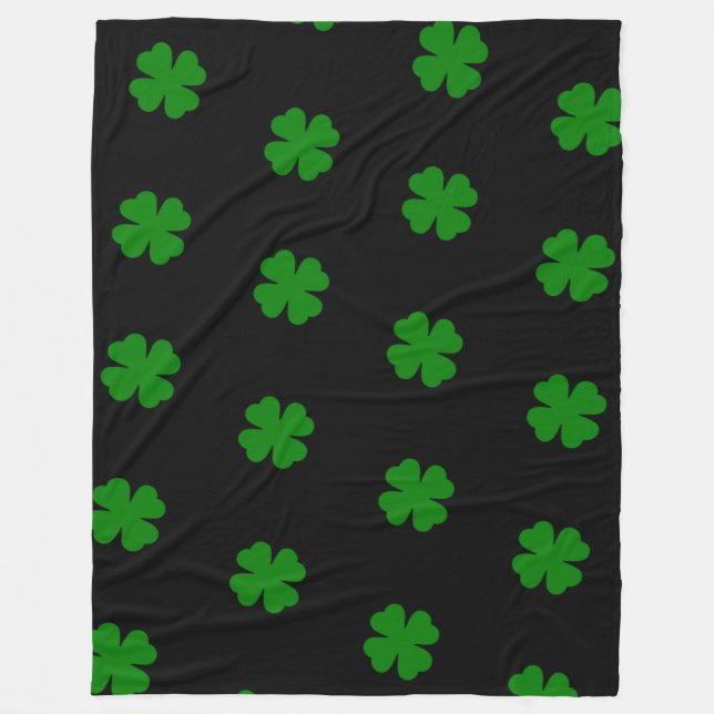 Lucky Clovers Fleece Blanket (Front)