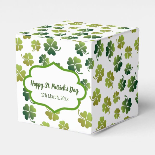 Lucky clovers for Saint Patrick's Day Favour Box (Front Side)