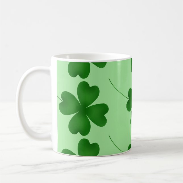 Lucky Clovers pattern Coffee Mug (Left)