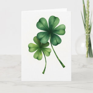 Lucky Clovers Watercolor Art Card