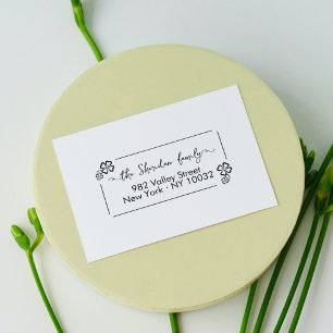 Lucky Clovers Whimsical Script Return Address Self-inking Stamp