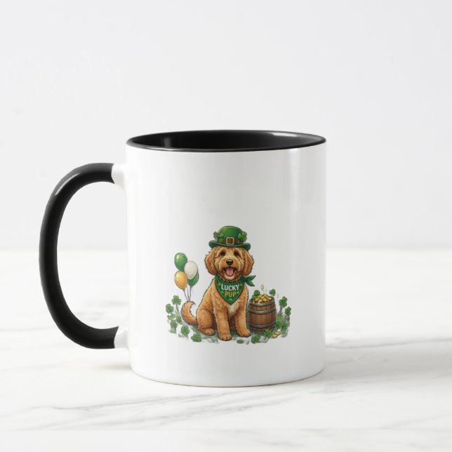 Lucky Cockapoo St. Patrick's Day Mug (Left)