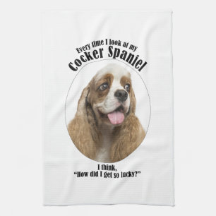 Lucky Cocker Spaniel Tea Towel